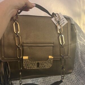 Elegant Gold Chain-Accent Women's Bag and IPAD purse